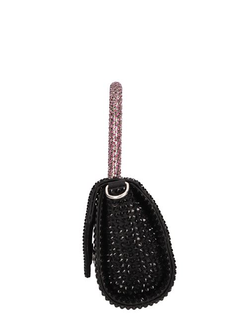 Borsa mini Cookie in raso e strass GEDEBE | COOKIE SATINNERO